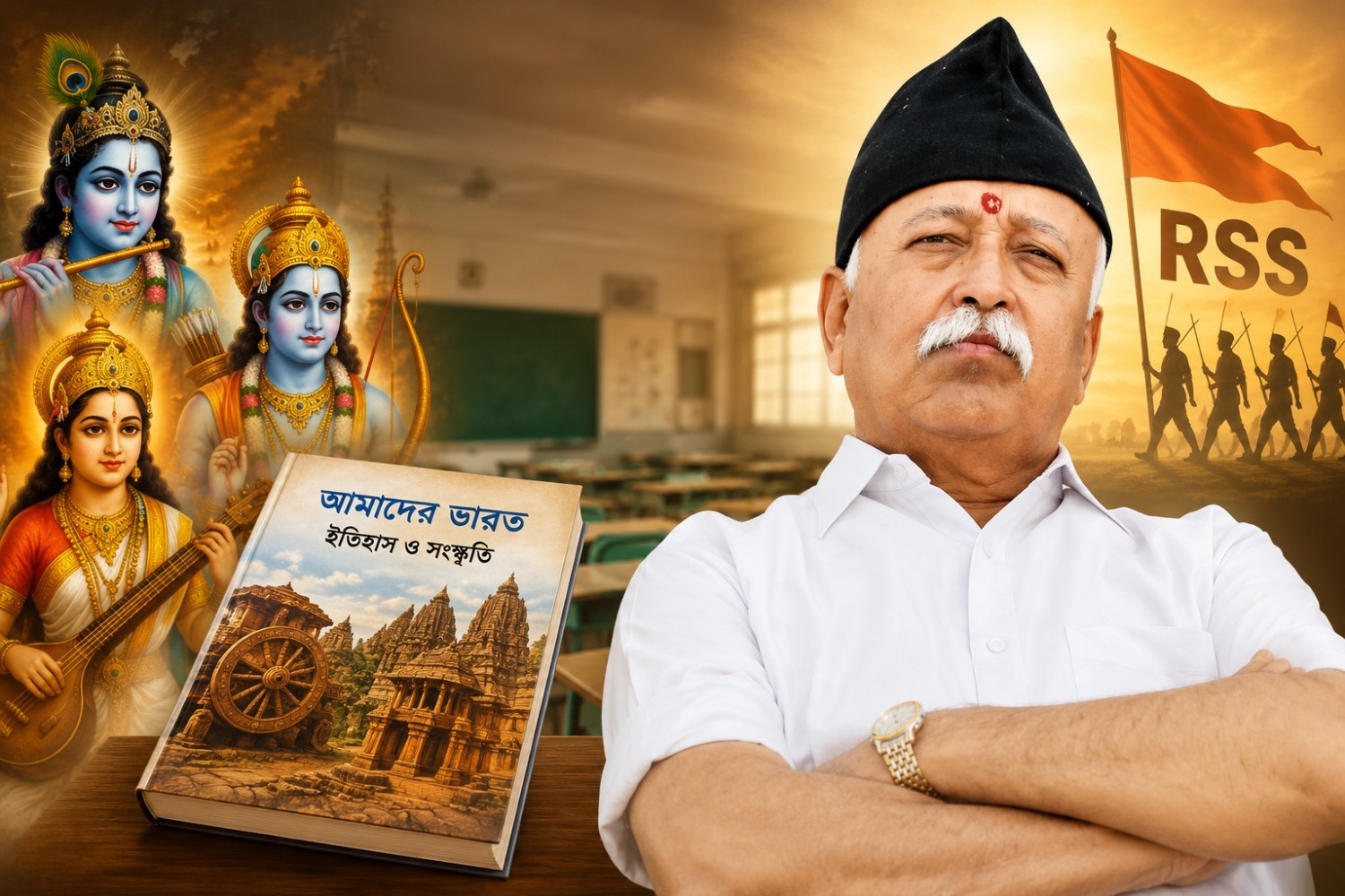 স্কুলের পাঠ্যবইয়ে হিন্দু দেবদেবী সম্পর্কে জ্ঞান অন্তর্ভুক্তির পক্ষে ভাগবত