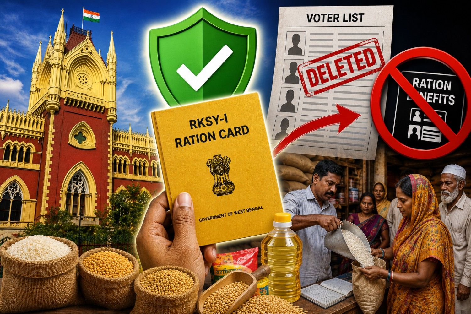 ভোটার তালিকা থেকে নাম বাদ গেলেই রেশন বন্ধ করা যাবে না, অন্তর্বর্তী সুরক্ষা দিল কলকাতা হাইকোর্ট