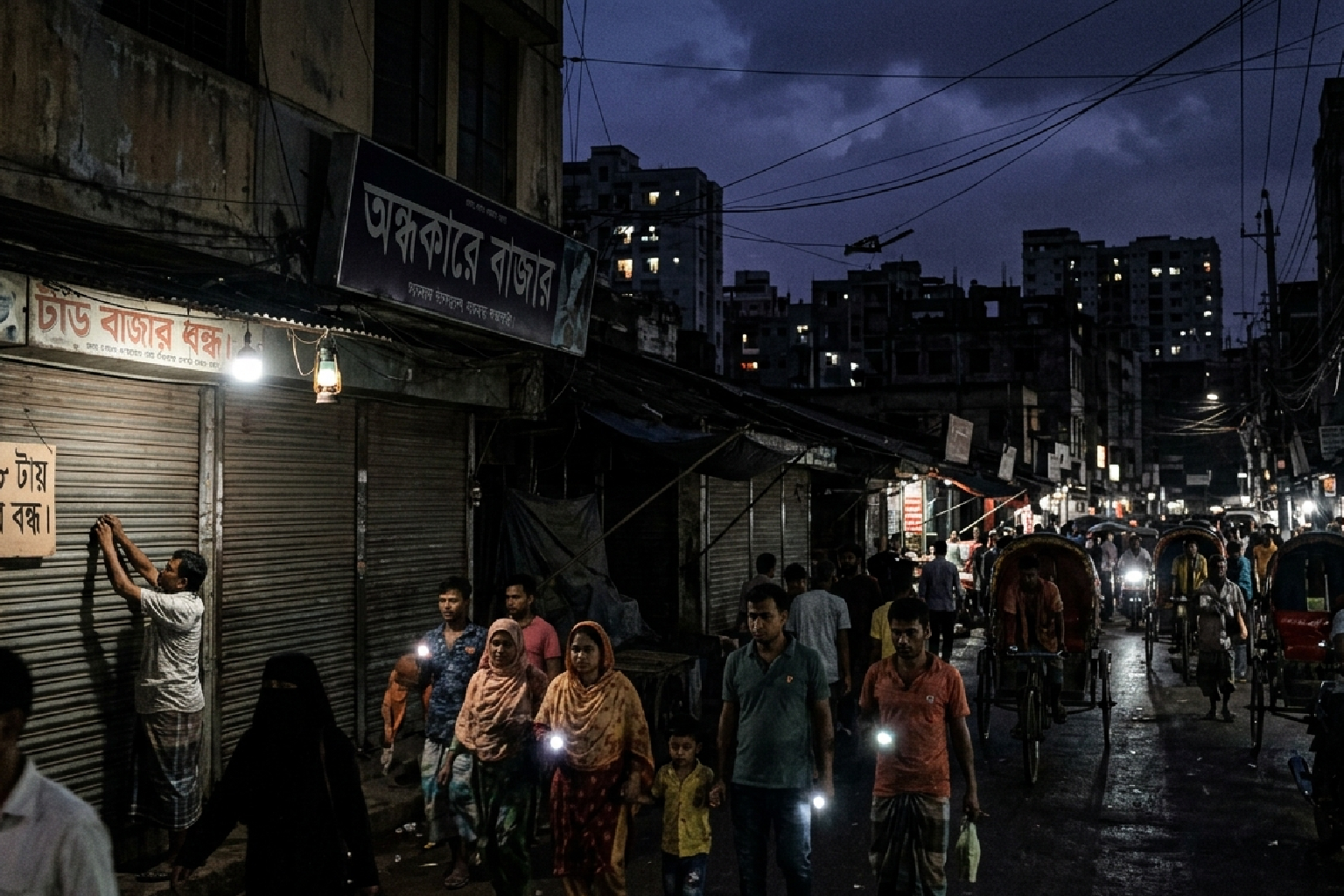 বিদ্যুৎ নেই, রাত ৮টায় বাজার বন্ধ বাংলাদেশে