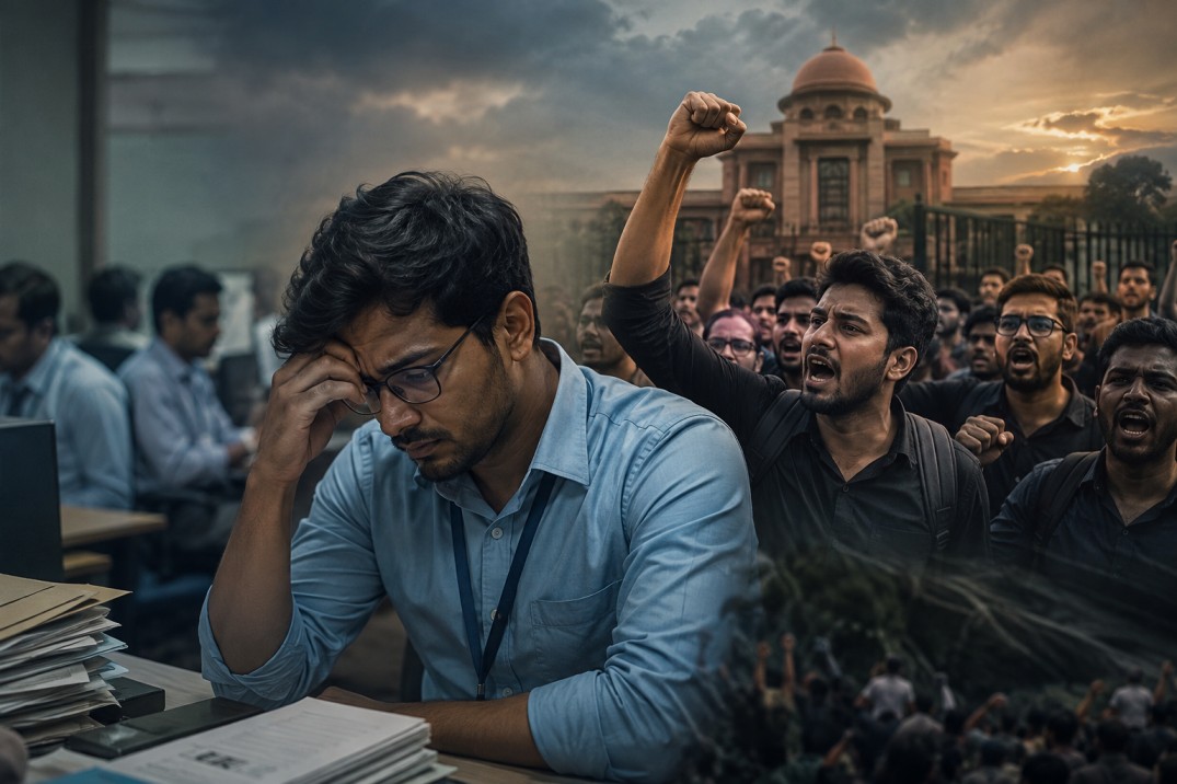 ঝাড়খণ্ডে বাতিল সিজিএল পরীক্ষা, চাকরি হারিয়ে পথে সদ্য নিয়োগপ্রাপ্তরা