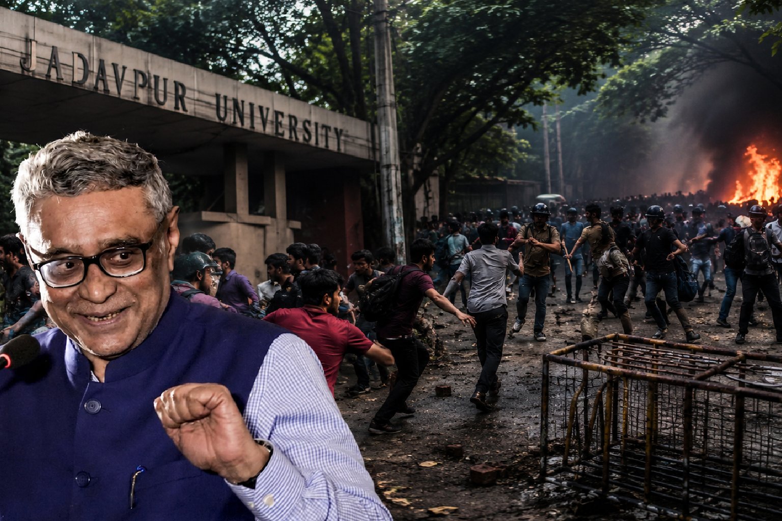 সংঘর্ষে কলঙ্ক, যাদবপুরে বার্তা
