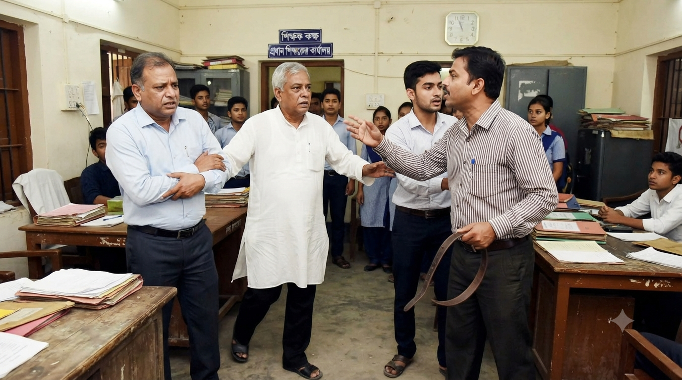 ছেলেকে বকায় শিক্ষককে বেল্ট দিয়ে মারধরের অভিযোগ, গ্রেফতার বাবা