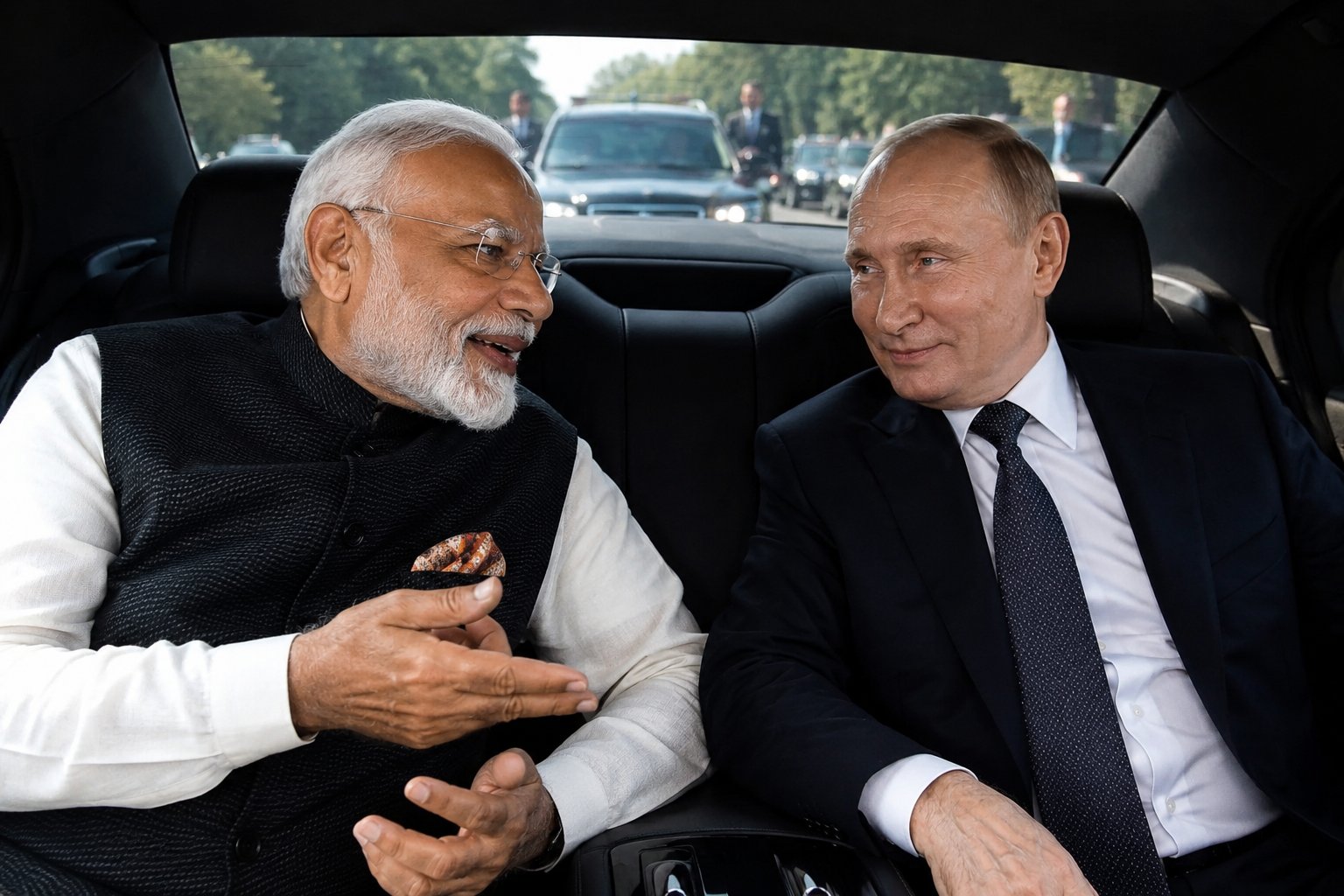 ফের ‘কারপুল’ মোদী-পুতিনের