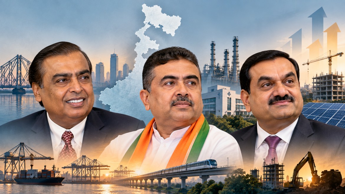 বিনিয়োগ টানতে আম্বানির দরবারে শুভেন্দু, বাংলায় আসছেন আদানিও